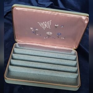 Floral Jewelry Box with Butterfly Design